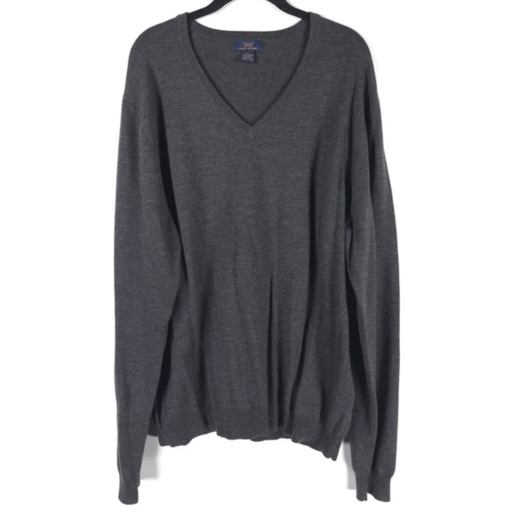 346 Brooks Brothers MERINO‎ WOOL Blend Pullover V-neck Sweater Size XL